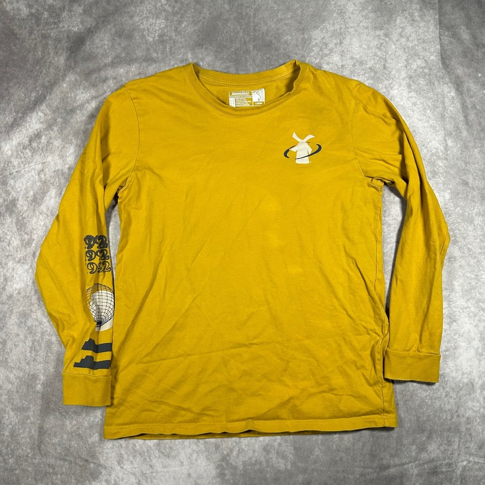 Dutch Bros Coffee Mens Large Long Sleeve Graphic T-Shirt Yellow A Better World